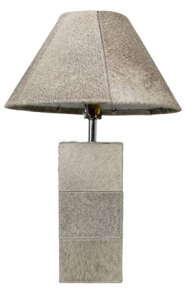 Obdélníková základna lampy z šedé hovězí kůže