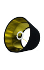 Svart sammetslampskärm och gyllene inredning 25 cm i diameter