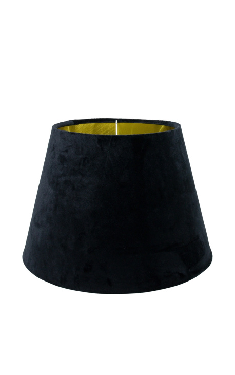 Lámpara de terciopelo negro y interior dorado 30 cm de diámetro
