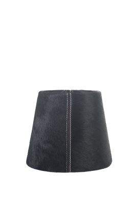 Black cowhide lampshade 18 cm in diameter