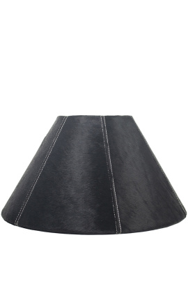 Black cowhide lampshade 39 cm in diameter