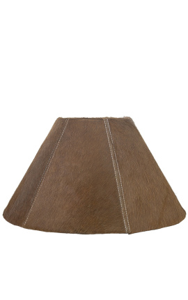 Brown cowhide lampshade 39 cm in diameter