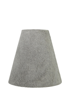 Gray cowhide lampshade 26 cm in diameter