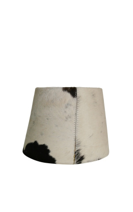 Svart-hvid cowhide lampe skygge 20 cm i diameter