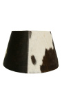 Sort og hvid koskind lampshade 30 cm i diameter