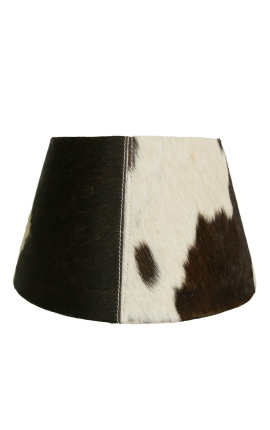 Sort og hvid koskind lampshade 30 cm i diameter