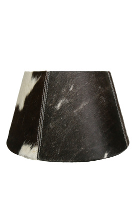 Black and white cowhide lampshade 30 cm in diameter