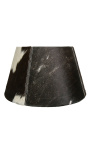 Sort og hvid koskind lampshade 30 cm i diameter