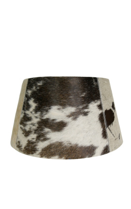 Svart-hvid cowhide lampe skygge 40 cm i diameter