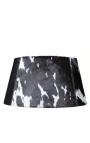 Black and white cowhide lampshade 40 cm in diameter