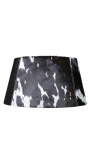 Fekete és fehér cowhide lampshade 40 cm átmérőben