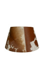 Brown and white cowhide lampshade 30 cm in diameter
