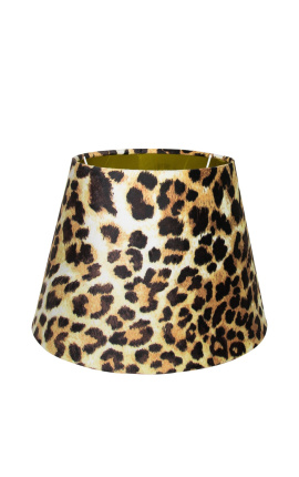 Leopard velvet shade and gold interior 30 cm in diameter