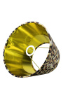 Abat-jour en velours léopard et intérieur doré 30 cm de diamètre