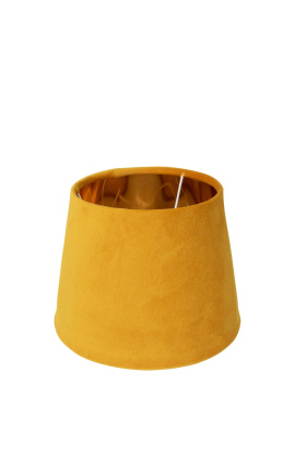 Cortina em veludo mel e interior dourado com 25 cm de diâmetro