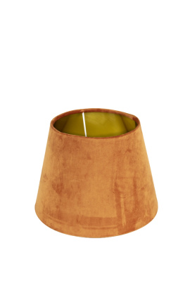 Ombrello di velluto arancione e interno dorato 25 cm in diametro