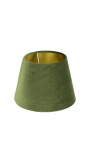 Grön sammetslampskärm och gyllene inredning 25 cm i diameter