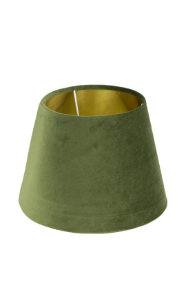 Ombrello di velluto verde e interno dorato 30 cm in diametro