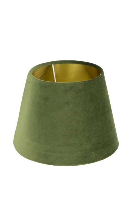 Lampenschirm aus grünem Samt und goldene Innenseite mit 30 cm Durchmesser