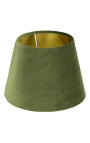 Green velvet lampshade and golden interior 45 cm in diameter
