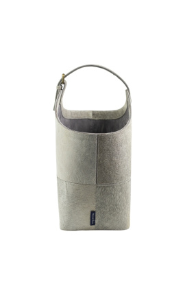Handväska eller tidningshållare i grå kohud