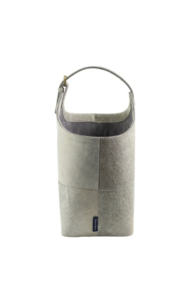 Sac à main ou porte-revue en peau de vache gris