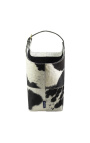 Crno-bijela ručna torbica ili držač za časopise od kravlje kože
