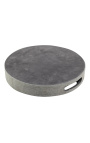 Piel de vaca gris redondo sirviendo Platters (set de 3)