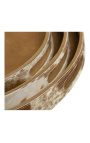 Круглые сервировочные тарелки из коричневой и белой воловьей кожи (набор из 3 шт.)