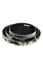 Round black and white Cowhide Serving Platters (Set of 3)