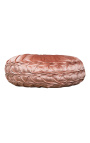 Round rust-colored velvet cushion 40 cm diameter
