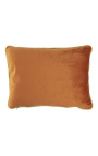 Suorakaiteen muotoinen tyyny oranssia samettia kultaisella kierrereunuksella 35 x 45