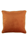 Kvadratinė pagalvėlė iš oranžinės spalvos aksomo su auksiniu suktuku 45 x 45