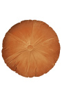 Almofada redonda de veludo laranja com 40 cm de diâmetro
