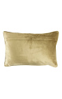 Obdélníkový sametový polštář zlaté barvy 35 x 45
