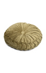 Round gold-colored velvet cushion 30 cm diameter