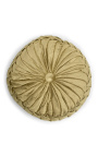 Okrugla, zlatna sametna cushion 30 cm dijameter