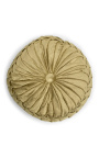 Round goud-gekleurde velvet cushion 30 cm diameter