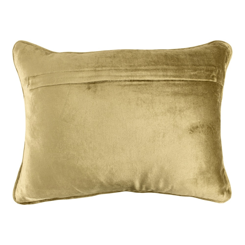 Grande cuscino rettangolare in velluto dorato 40 x 60