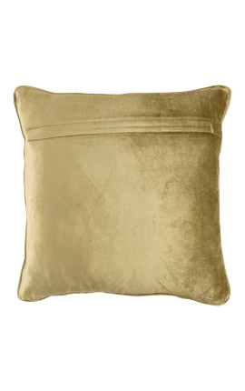 Square cushion in gold color velvet 45 x 45