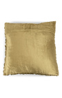 Golden-colored smock velvet square cushion 45 x 45