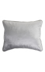 Rectangular gray-colored velvet cushion 35 x 45