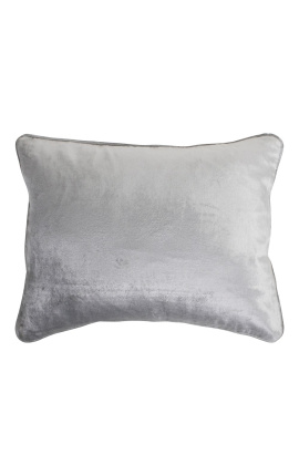 Cuscino rettangolare in velluto grigio 35 x 45