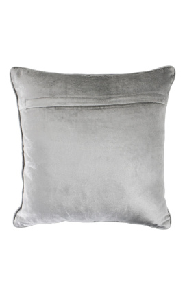 Cuscino quadrato in velluto grigio 45 x 45