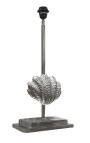 Làmpada "Feng" amb decoració de closca en metall platejat