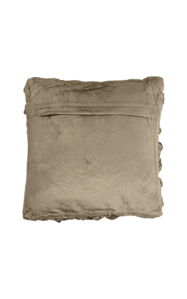 Taupe-kleurrijke smok velvet vierkant cushion 30 x 30