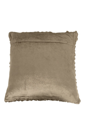 Četvrtasti jastučić Smock od baršuna tamno-smeđe boje 45 x 45