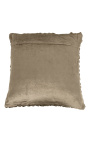 Taupe-colored Smock velvet square cushion 45 x 45