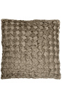 Большая квадратная подушка серо-коричневого цвета Smock velvet 50 x 50 Модель 1