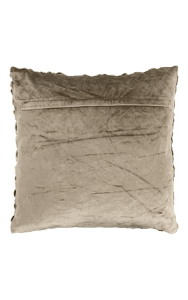 Большая квадратная подушка серо-коричневого цвета Smock velvet 50 x 50 Модель 2